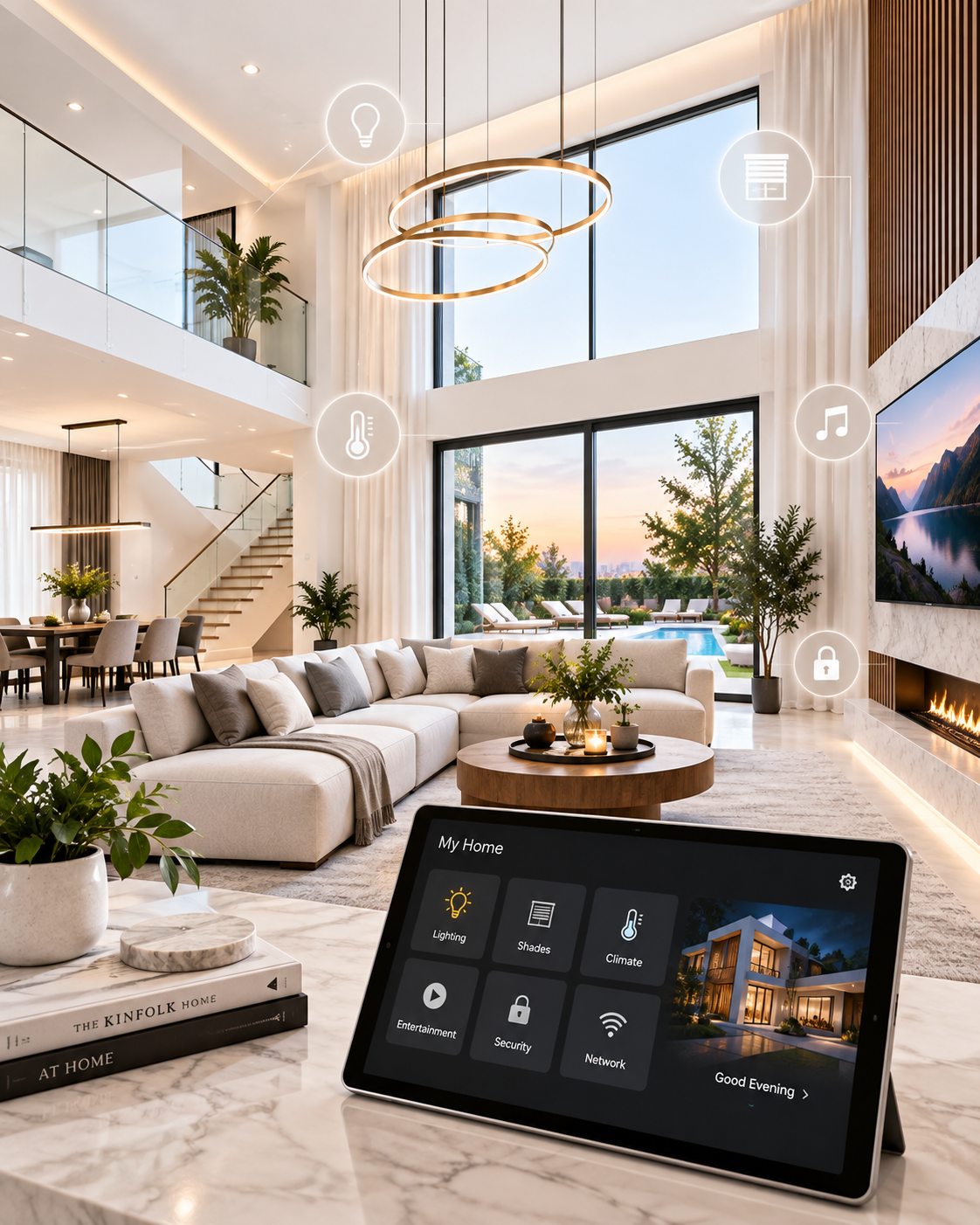 Luxury automated living room