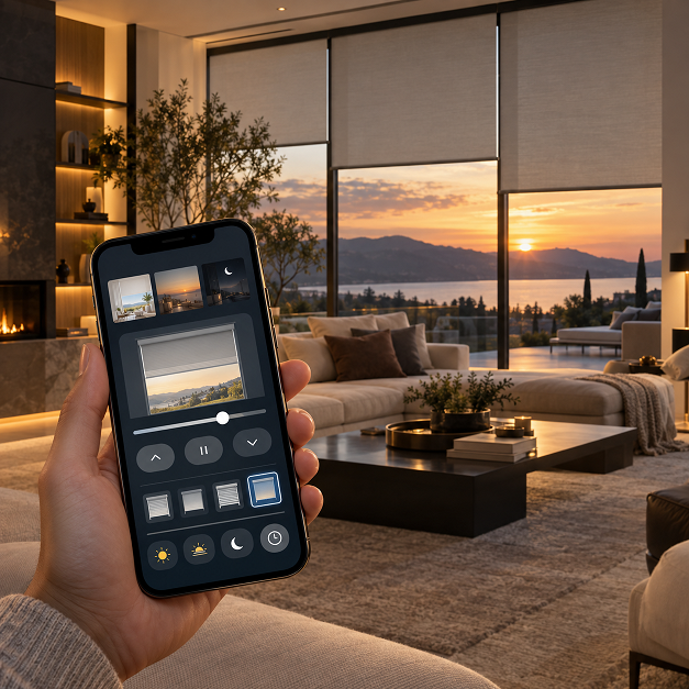 Smartphone controlling motorized shades