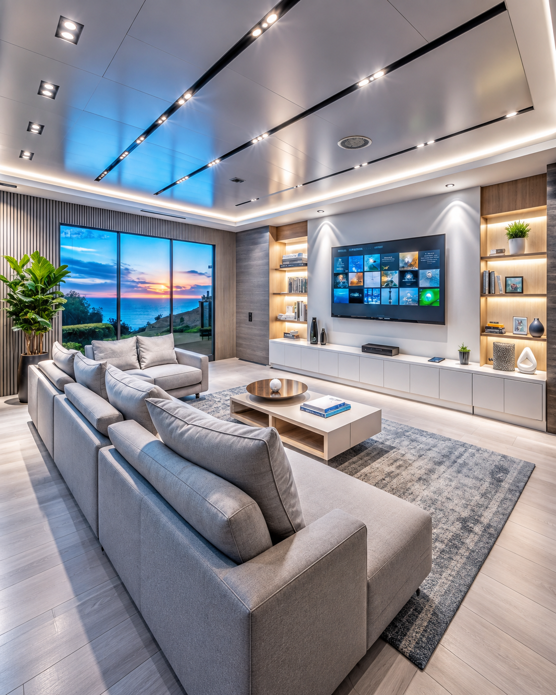 Modern living room smart lighting